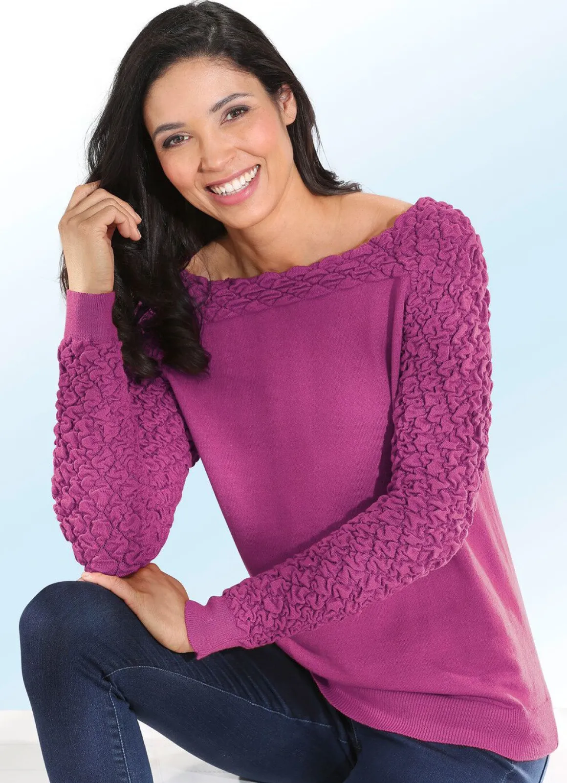 Pullover mit Cloquémuster