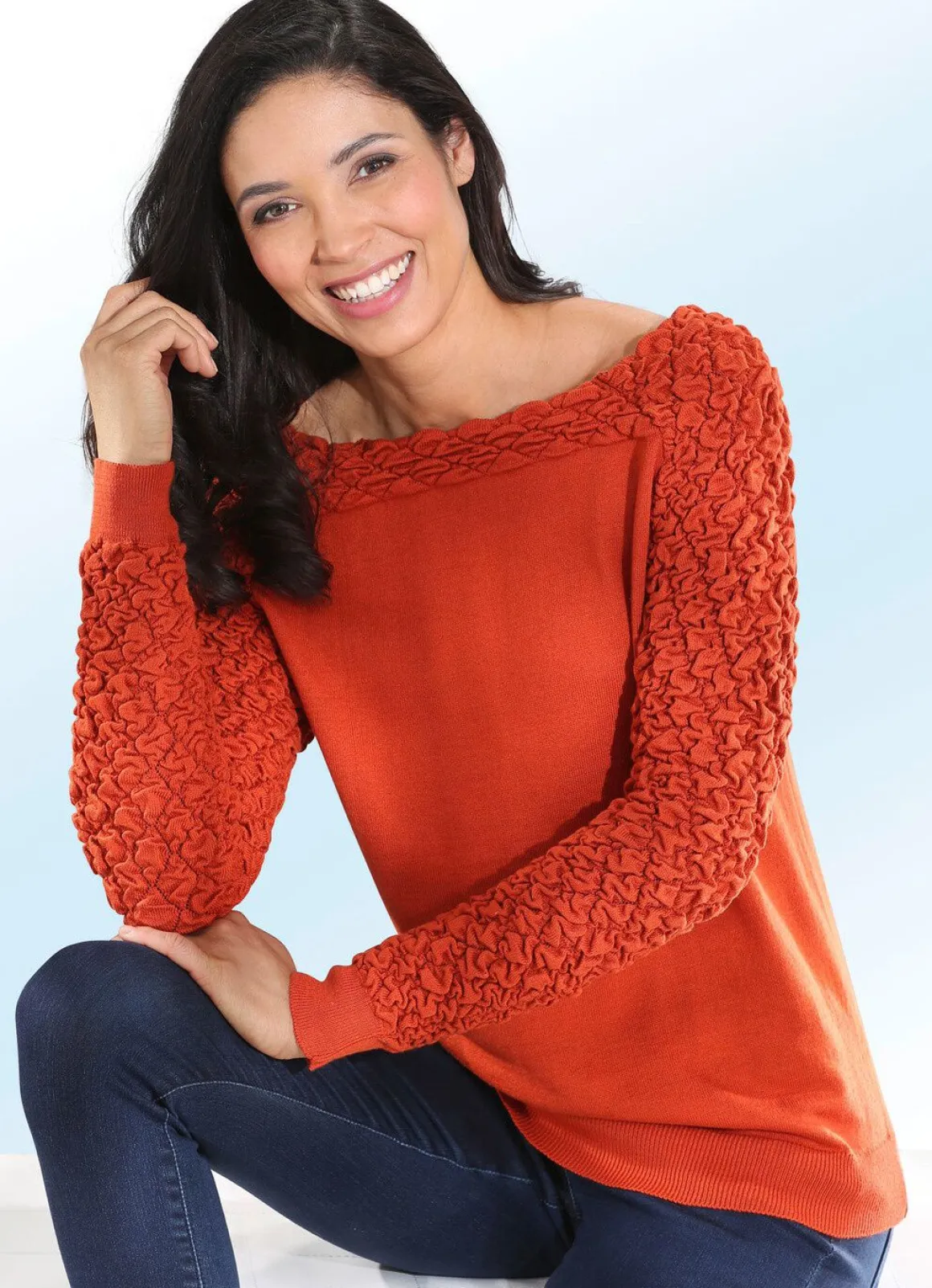 Pullover mit Cloquémuster