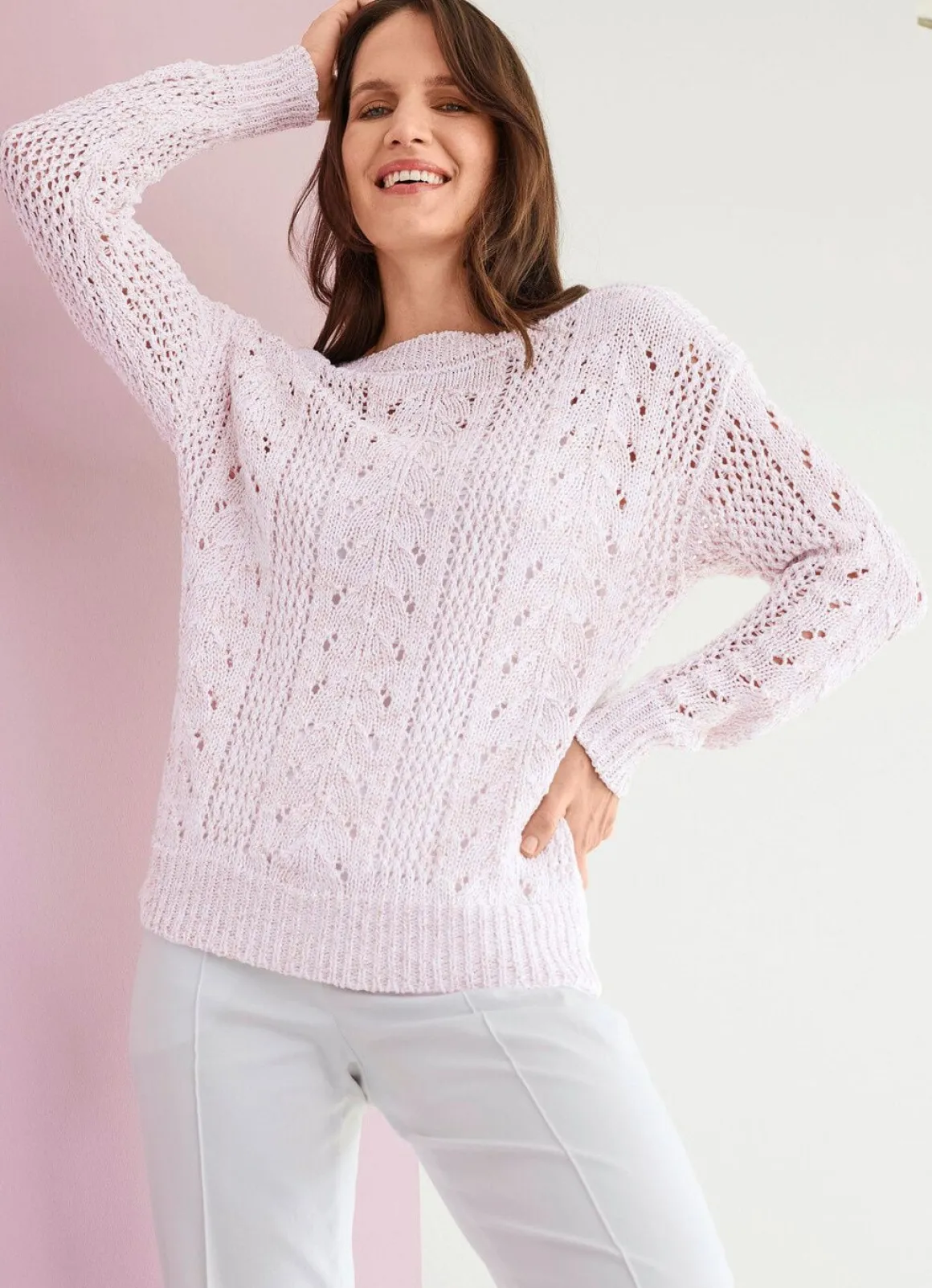 Pullover mit edlem glänzendem Paillettengarn