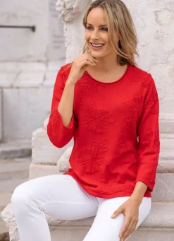 Pullover mit feiner Floralstruktur