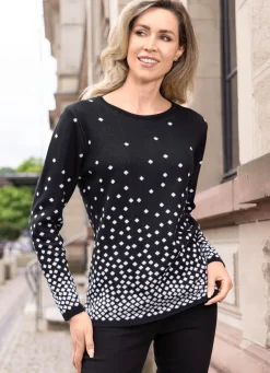 Pullover mit grafischem Dessin im Verlauf