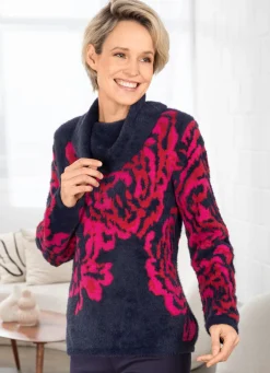 Pullover mit haarigem Effektgarn