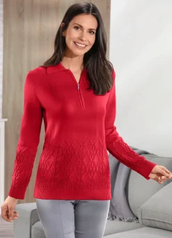 Pullover mit Zopf- und Flechtstrukturen