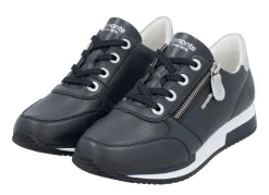 Remonte Schnür-Sneaker mit silberfarben schimmerndem Kontrast-Besatz