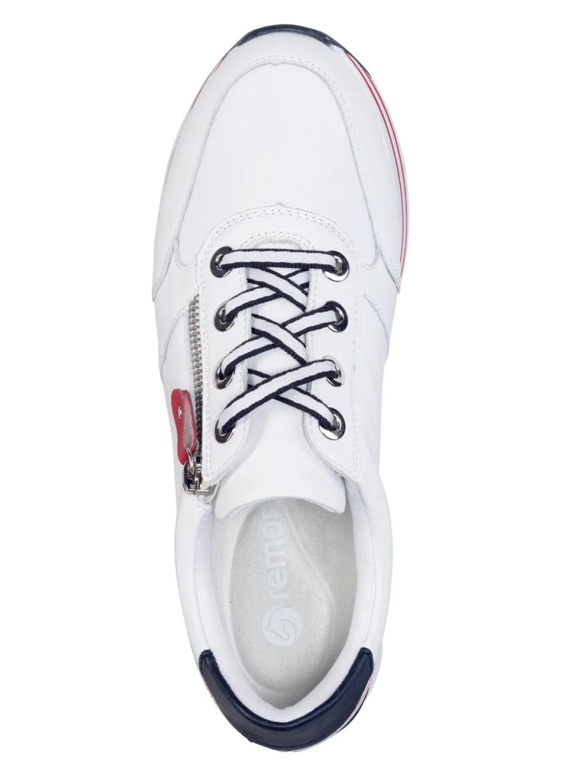Remonte Sneaker aus beschichtetem Leder mit Textilbesatz