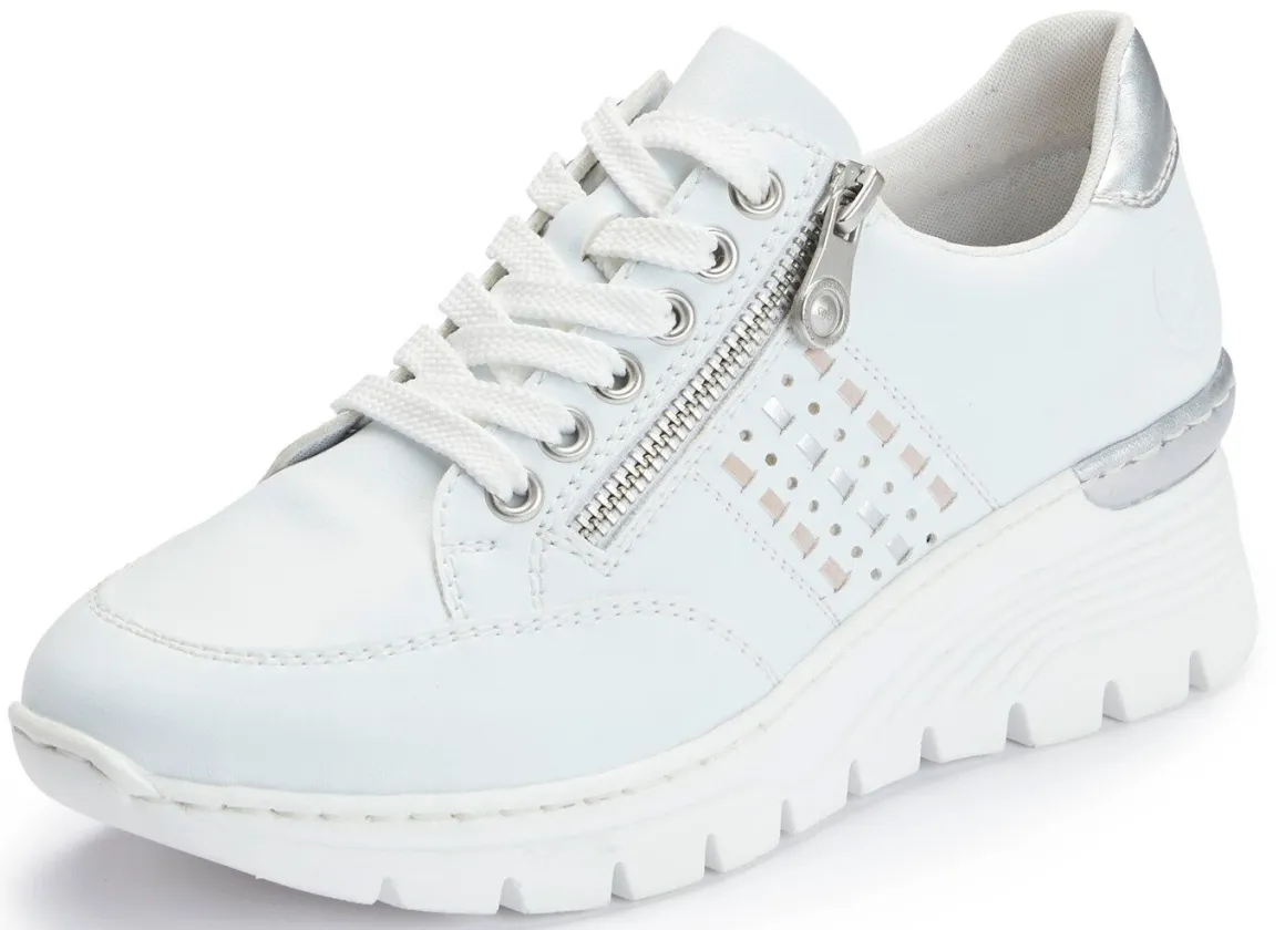 Rieker, bequeme Damen-Sneaker, Weite G, mit Reißverschluss