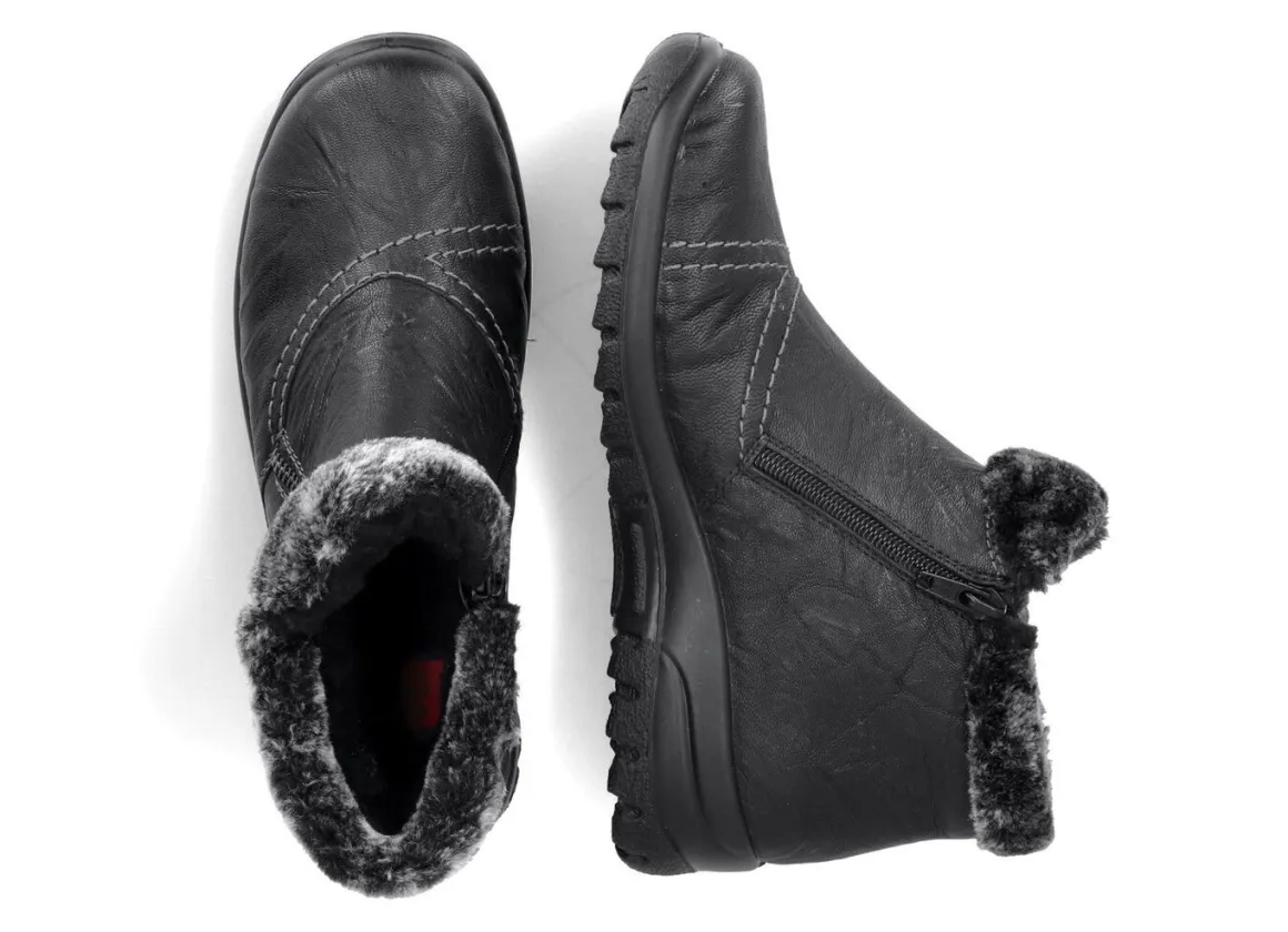 Rieker, gefütterte Damen-Boots, Winterschuhe, mit Reißverschluss