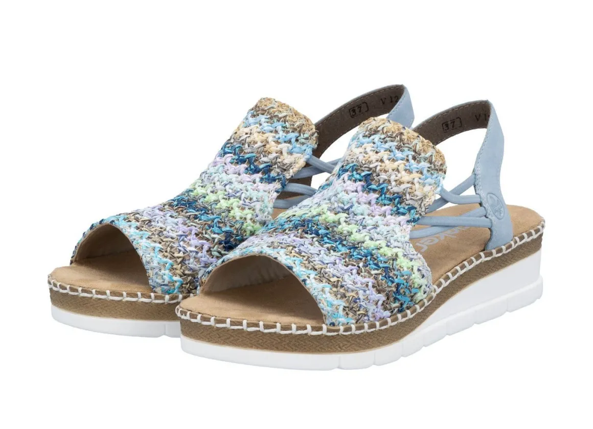 Rieker, sommerliche Damen-Sandalen, mit seitlichen Elastik-Bandagen