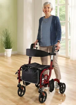Rollator, auch als Rollstuhl nutzbar