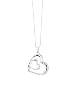 Romantischer Doppelherz-Anhänger in Silber 925/- fein
