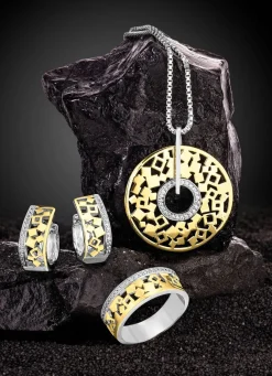 Schicker Anhänger in Bicolor mit Zirkonia