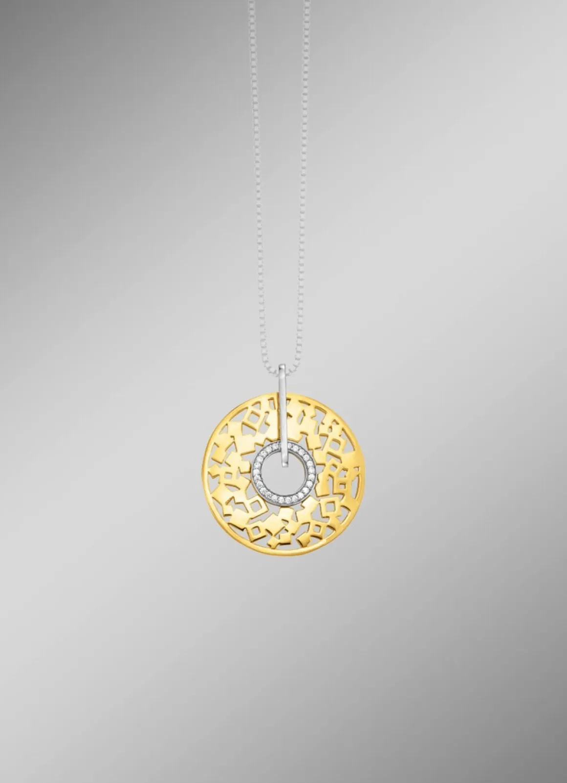 Schicker Anhänger in Bicolor mit Zirkonia