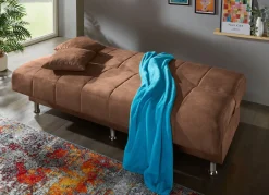 Schlafsofa mit Bettkasten und Dekokissen