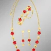 Schmuckset, 3-teilig, im Blumendesign