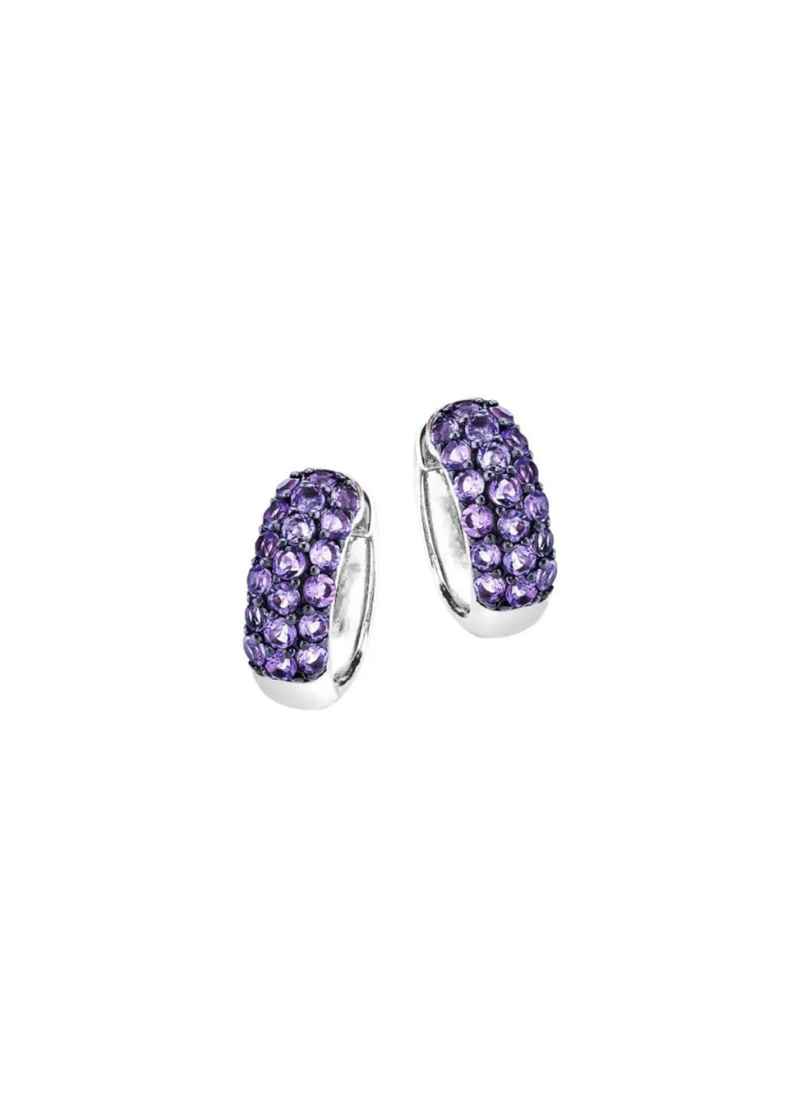 Schöne Klappcreolen mit echt Amethyst