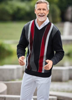 Schöner V-Pullover in 2 Farben