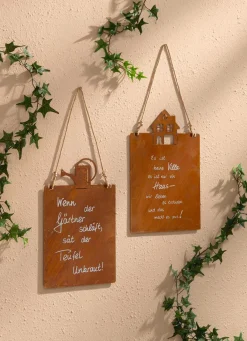 Schrifttafel aus Stahlblech