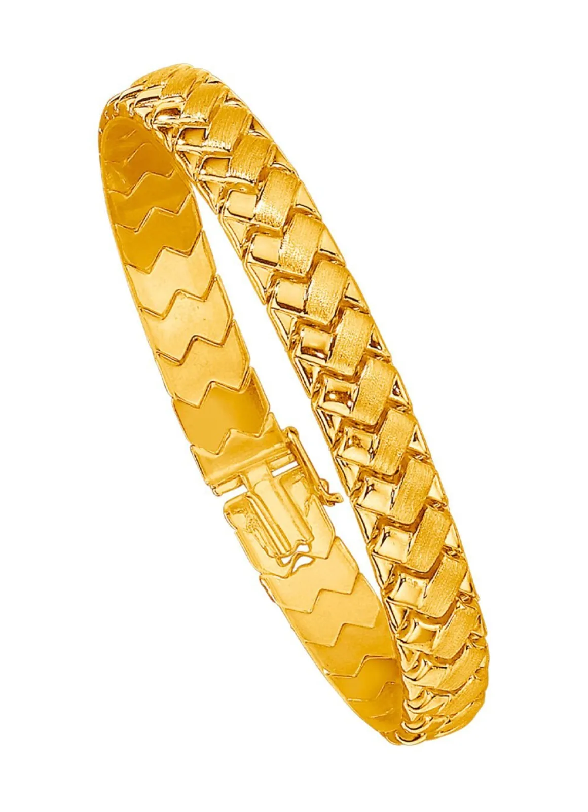 Schweres Armband in Geflecht-Optik mit Kastenschloss