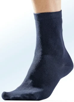 Sechserpack Socken mit druckfreiem Softrand, uni und meliert
