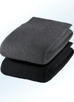 Sechserpack Socken mit druckfreiem Softrand, uni und meliert