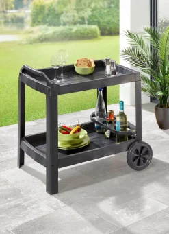 Servierwagen mit integriertem Flaschenhalter