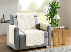 Sessel,- Couch,- und Armlehnschoner mit Bandeinfassung