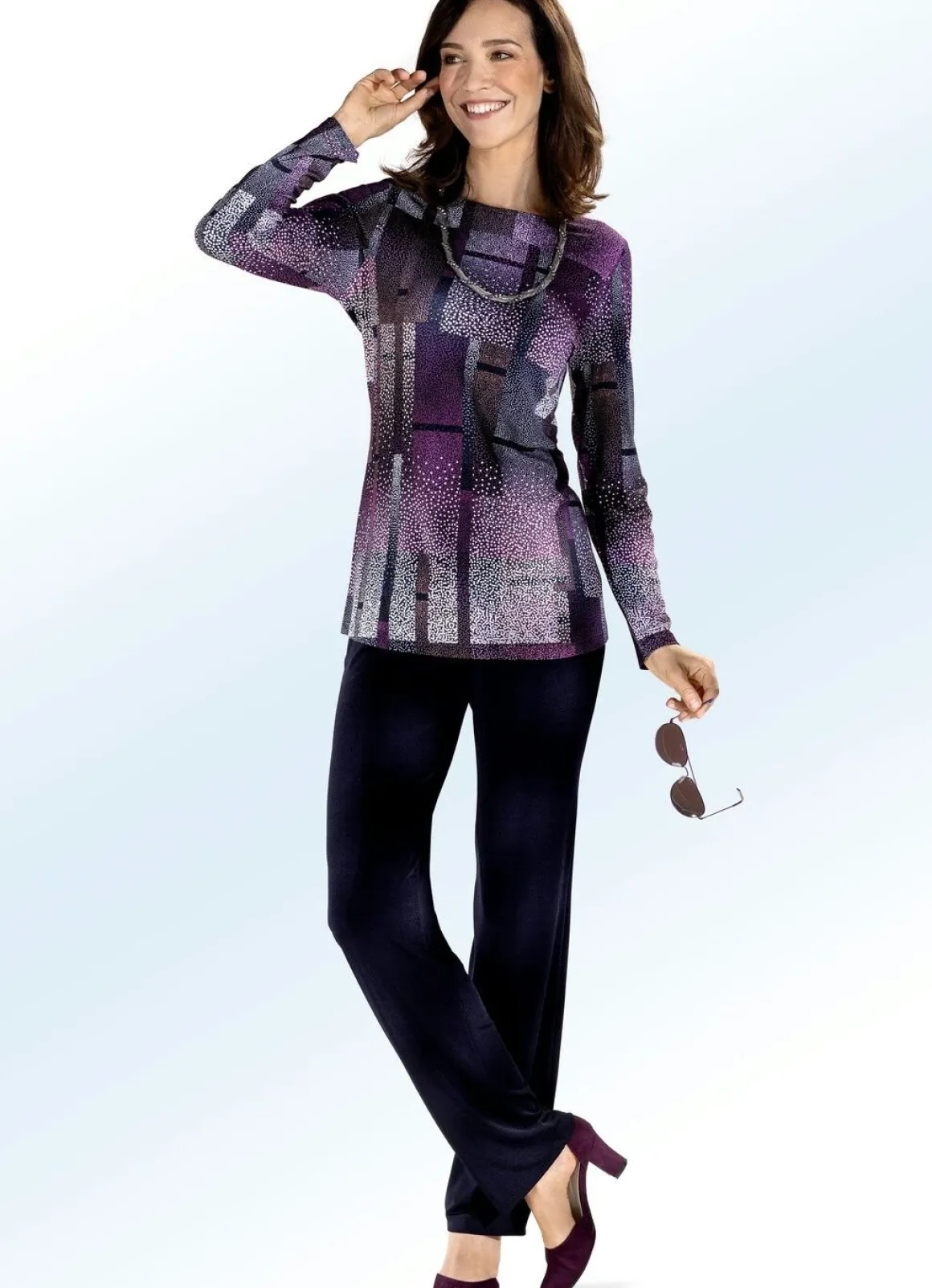 Shirt mit farbbrillantem Inkjet-Druck in 2 Farben