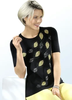 Shirt mit interessantem Blätterdruck in 2 Farben