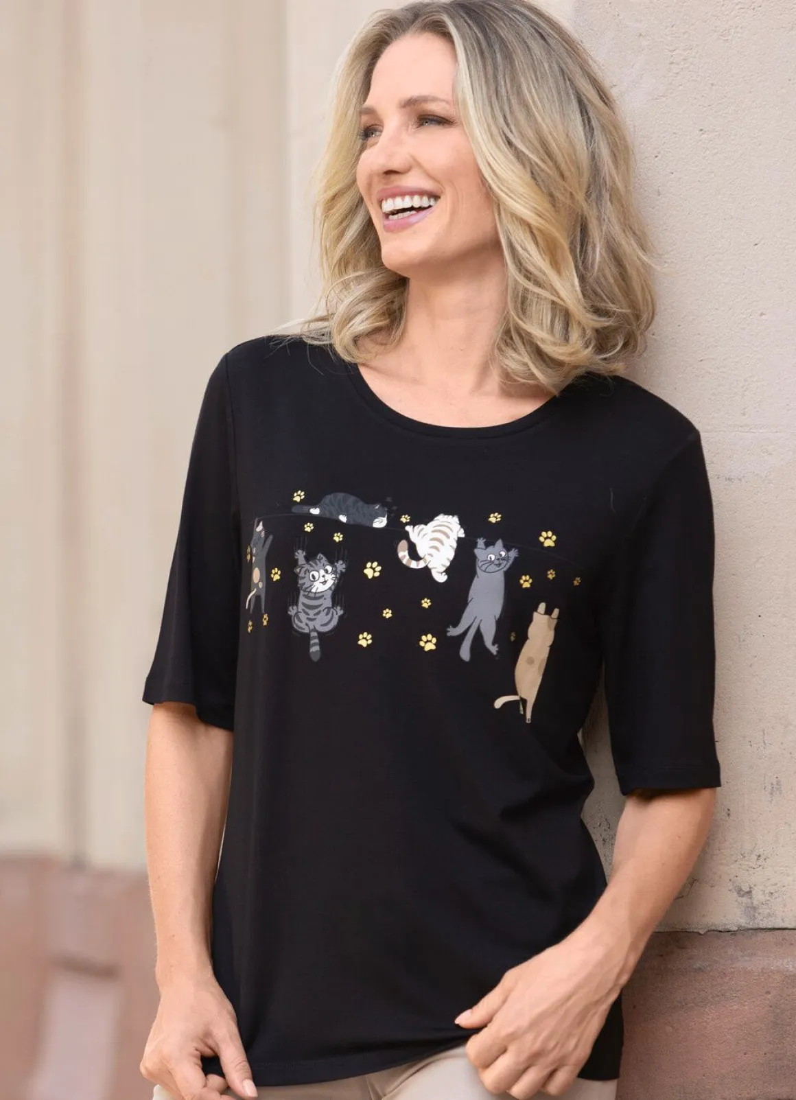 Shirt mit Katzen-Motiv