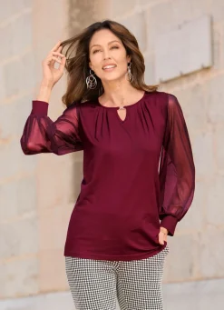 Shirt mit langen Chiffonärmeln