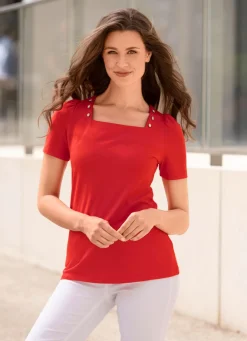 Shirt mit Schmuckknöpfen in 2 Farben
