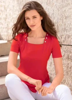 Shirt mit Schmuckknöpfen in 2 Farben