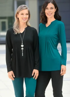 Shirt mit Stehkragen in 2 Farben