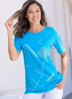 Shirt mit Strasszier