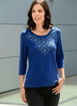 Shirt mit Strasszier im Vorderteil