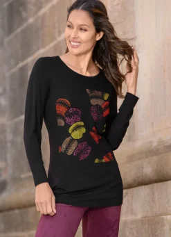 Shirt mit Straßzier im Vorderteil