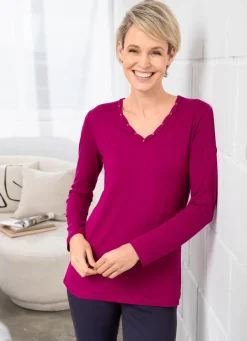 Shirt mit V-Ausschnitt in 2 Farben