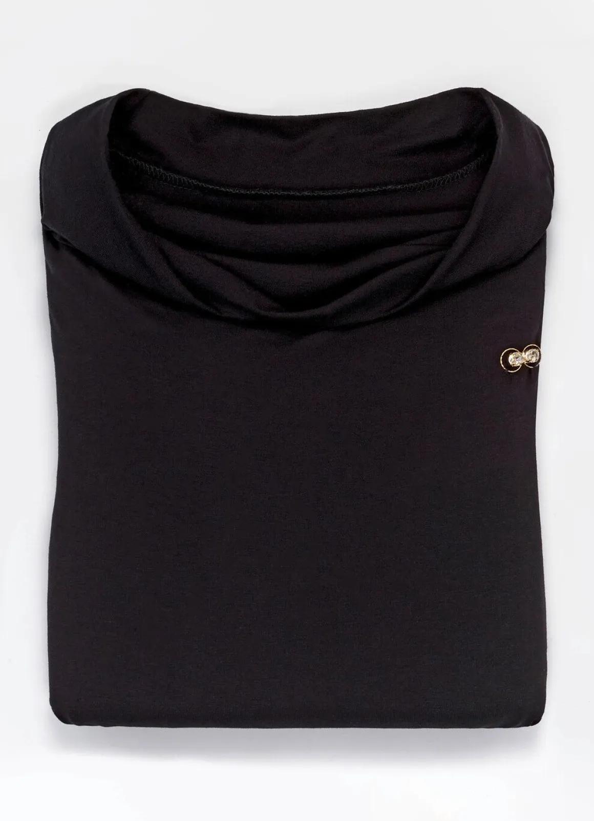 Shirt mit Wasserfallausschnitt in 2 Farben