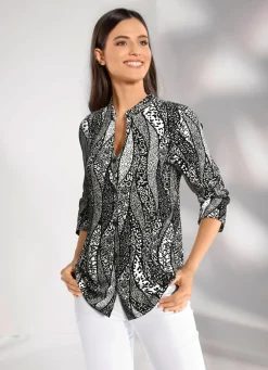 Shirtbluse mit Stehkragen