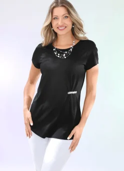 Shirt mit dekorativer Zierapplikation in 3 Farben