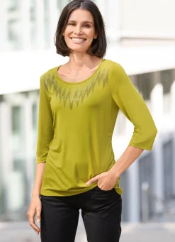 Shirt mit Plättchenzier in 2 Farben