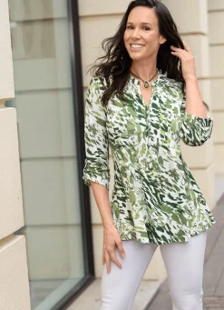 Shirt-Tunika mit Biesenzier