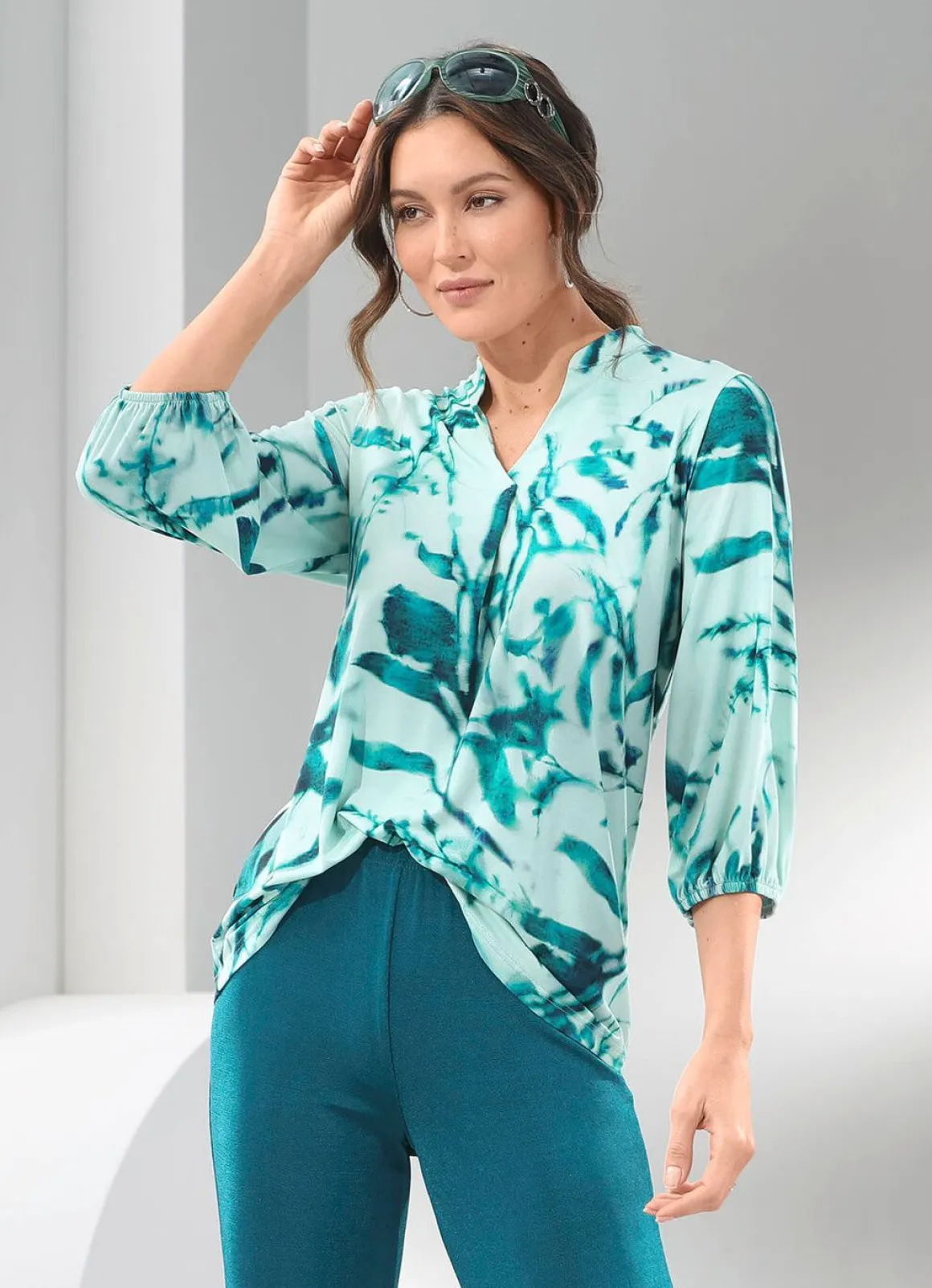 Shirt-Tunika mit farbbrillantem Druck