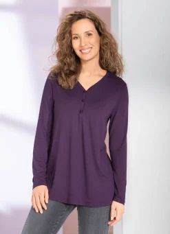Shirt-Tunika mit kurzer Knopfleiste
