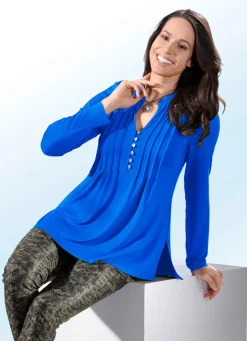 Shirt-Tunika mit Schmuckknopfleiste
