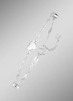 Singapurketten-Armband mit drei Herzen
