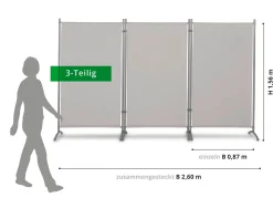 Standfeste Stellwand, 3-teilig