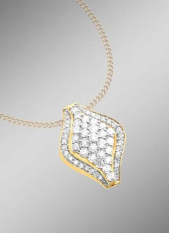 Stark ausgefasster Anhänger mit Brillanten
