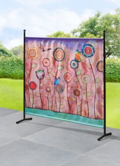 Stellwand mit originellem Blumenmotiv