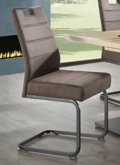 Stühle, 4er-Set, mit Microfaser-Bezug in Vintage-Optik